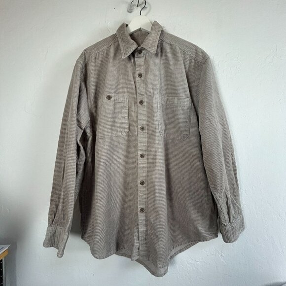 The Territory Ahead Men Corduroy Long Sleeve Button-Up Shirt Large Beige Pockets - Picture 1 of 7